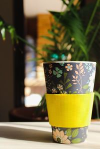 Close-up of coffee served on table at home