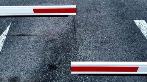 High angle view of boom barriers over road