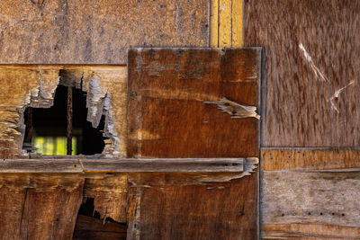 Close-up of old wooden door