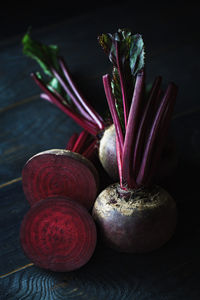 Close-up of beetroots on table