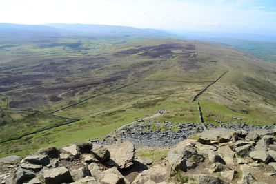 High angle view of landscape against sky