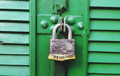 Close-up of rusty metal door