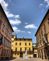 Low angle view of buildings against sky