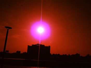 Low angle view of illuminated street light