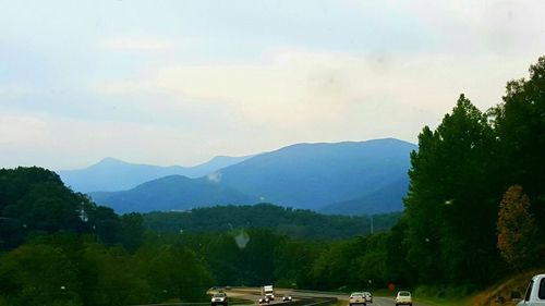 Scenic view of mountains against sky