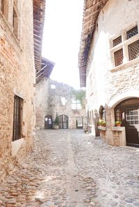 Cobblestone along buildings