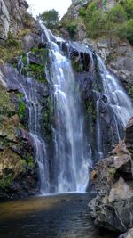 Scenic view of waterfall