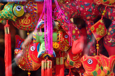 Full frame shot of decorations for sale at market stall