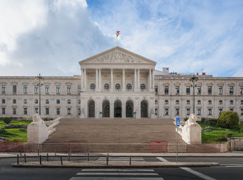 Low angle view of historic building against sky