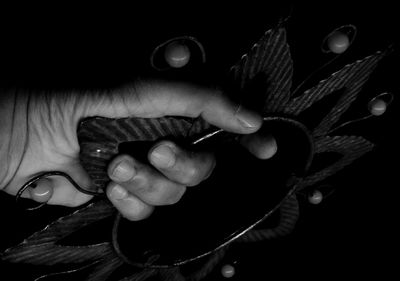 Close-up of person hand