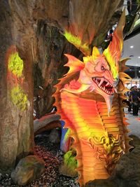 Close-up of dragon sculpture