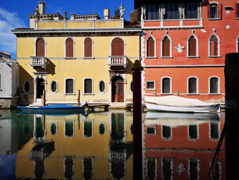 Reflection of building in water