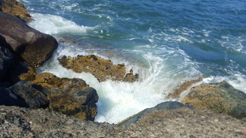 High angle view of sea