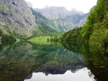 Scenic view of lake and mountains