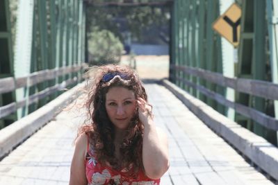 Portrait of beautiful young woman outdoors