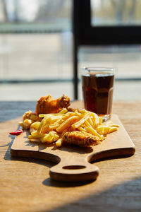 Close-up of food on table