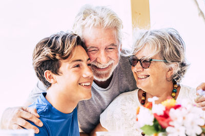 Happy grandparents with grandson