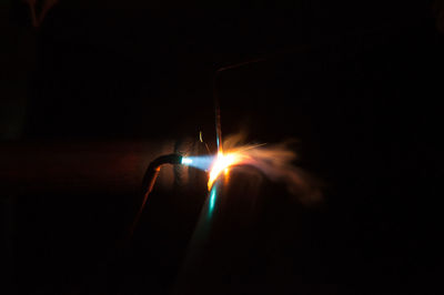 View of lit lights at night