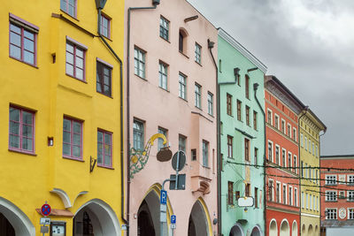 Street with historical houses in wasserburg am inn, germany