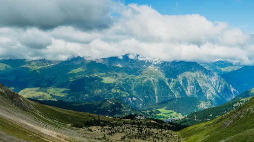 Scenic view of mountains against sky