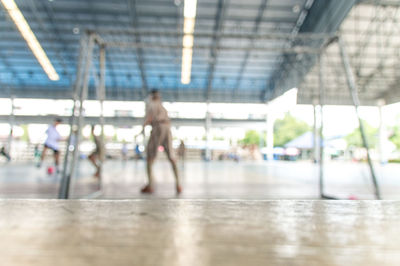 People walking in airport building