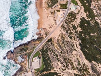 High angle view of beach