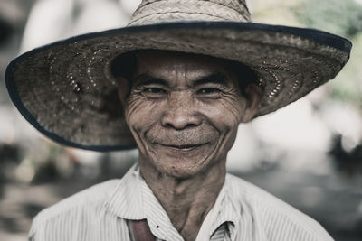 Portrait of man wearing hat