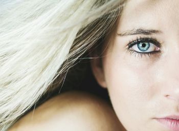 Close-up portrait of a beautiful young woman