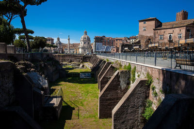 Ancient ruins of the forum of trajan built in in 106 and 112 ad in the city of rome