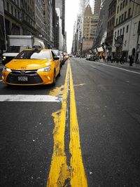 Yellow traffic on city street