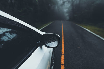 Car on road during monsoon