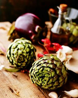 Close-up of vegetables on table