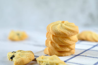 Close-up of cookies on table