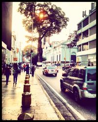 Cars on city street