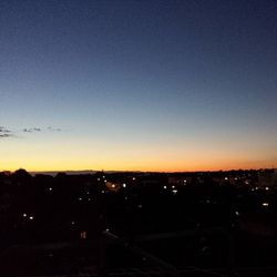 View of cityscape at sunset