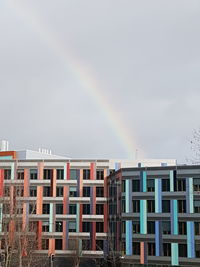 Multi colored buildings against sky