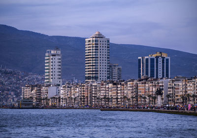Buildings at waterfront in city