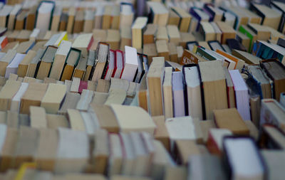 Full frame shot of books for sale in store