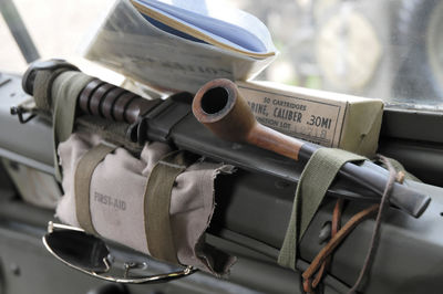 High angle view of vintage car