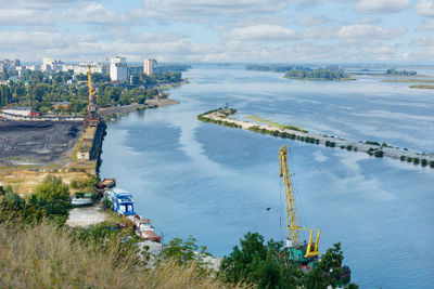 The bay of the river industrial port for the supply of coal to the city's thermal power plant.