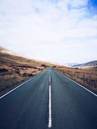 Empty road against sky