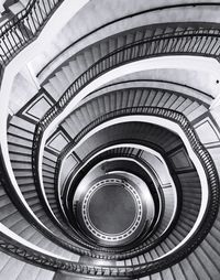 High angle view of spiral stairs