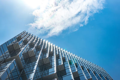 Low angle view of modern building against sky