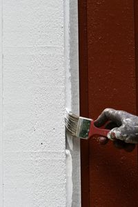 Man painting a house 