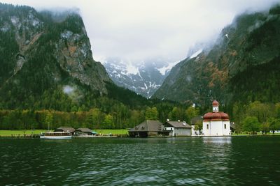 Scenic view of lake against mountains