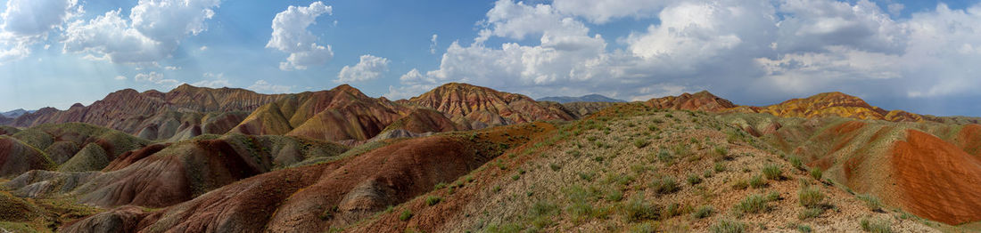 Panoramic view of mountains against sky