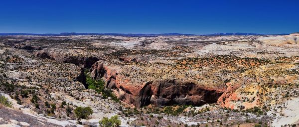 Escalante petrified forest state park views from hiking trail of the surrounding area lake utah