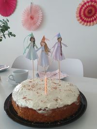 High angle view of cake on table