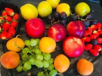 High angle view of grapes