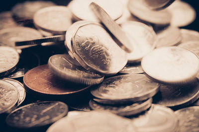 Full frame shot of coins